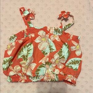 Coral Floral Toddler Top